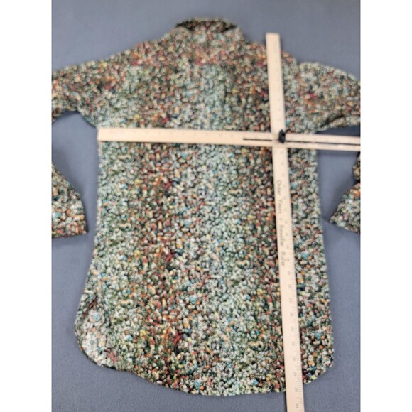 Adam Lippes Shirt Womens 4 Green Floral Silk Button Up Long Sleeve Blouse Artsy - Picture 10 of 13